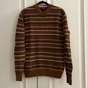 Scotch & Soda Brown Striped Cotton Sweater